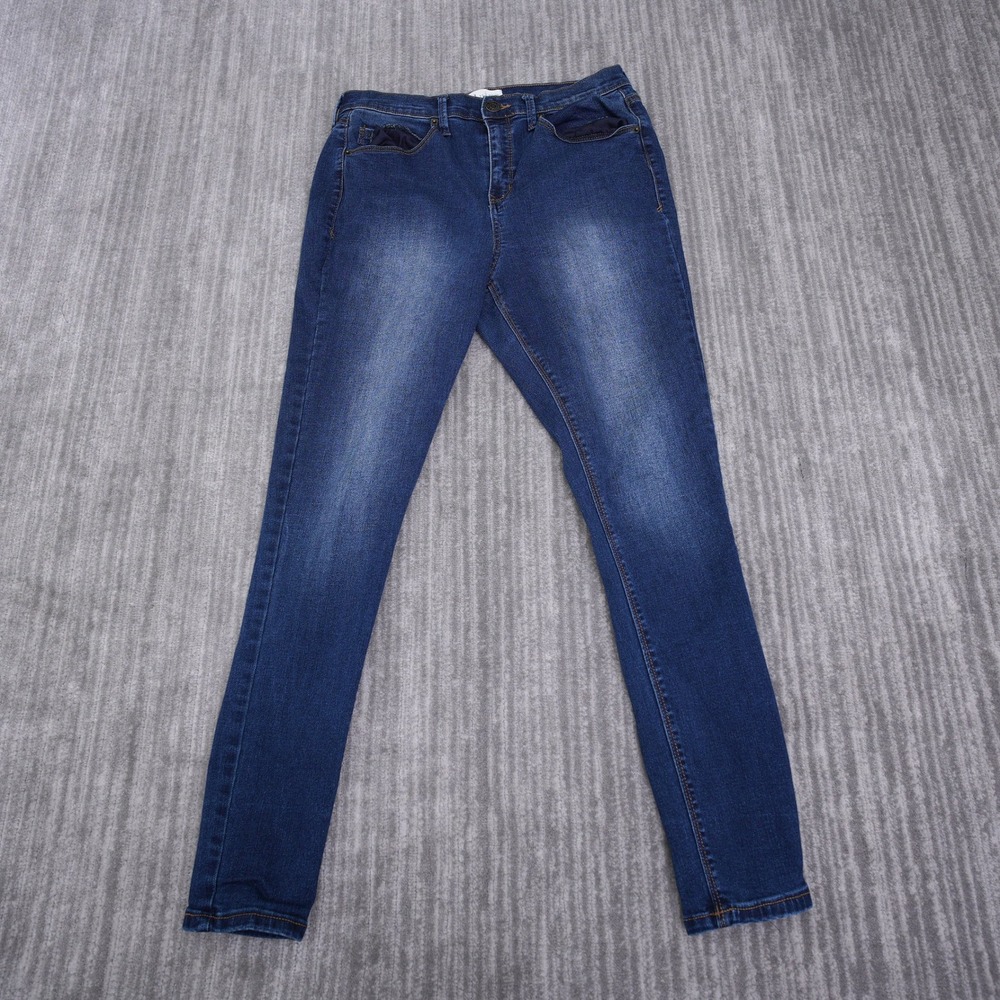 Mudd FLX Stretch High Rise Jean Leggings Womens 11 Dark Wash Blue Skinny Jeans